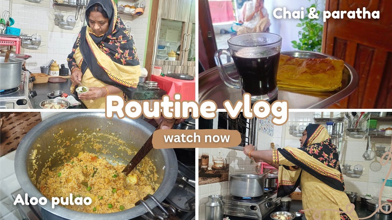 Just a simple day | Dinner mein aloo pulao | Breakfast with chai & paratha | Shehnaz Khan Vlog 🌸