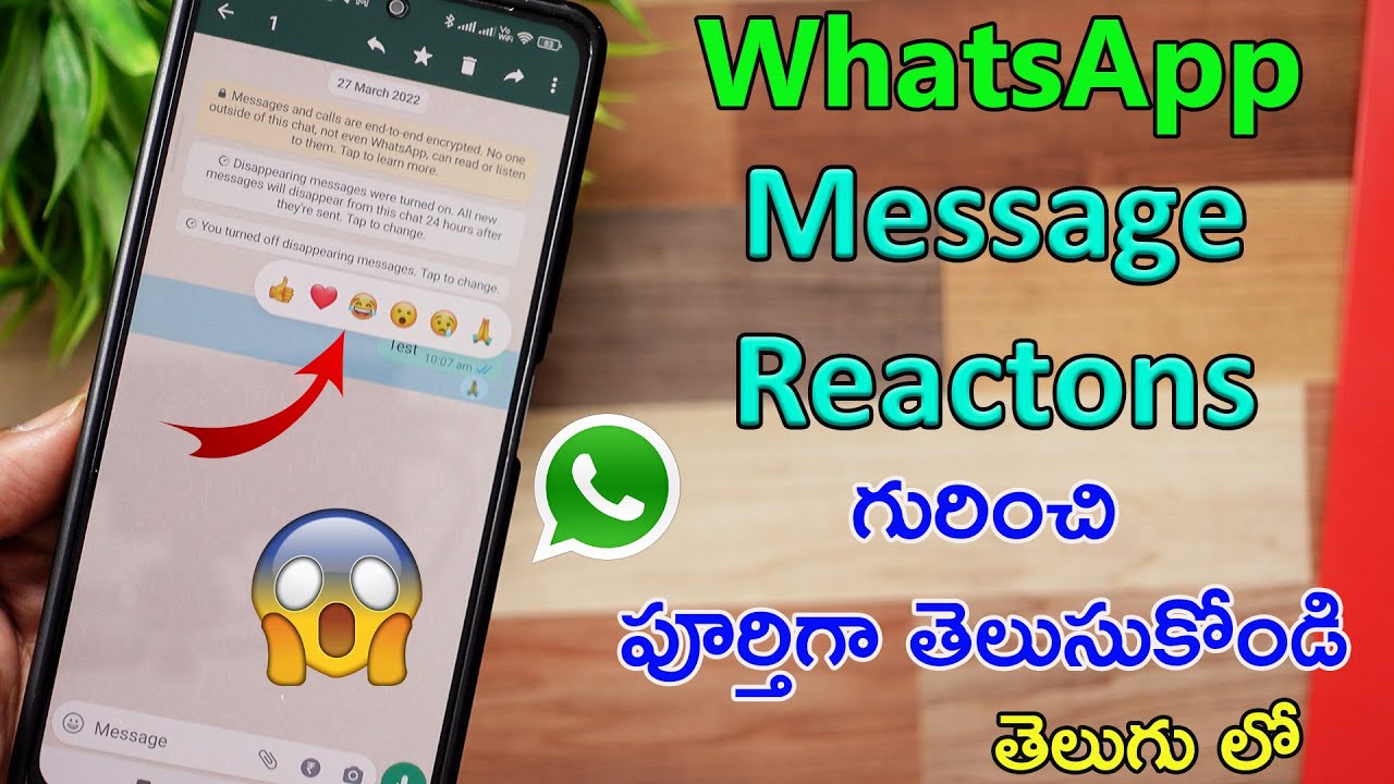 WhatsApp New Feature - Message Reactions - How To Use - In Telugu