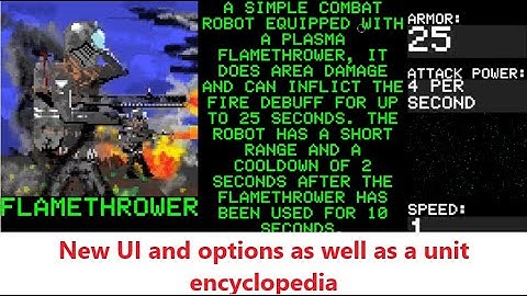 New UI, options and a new unit encyclopedia in my RTS game.