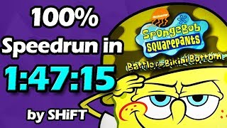 SpongeBob SquarePants: Battle for Bikini Bottom 100% Speedrun in 1:47:15 (WR on 12/15/2017)