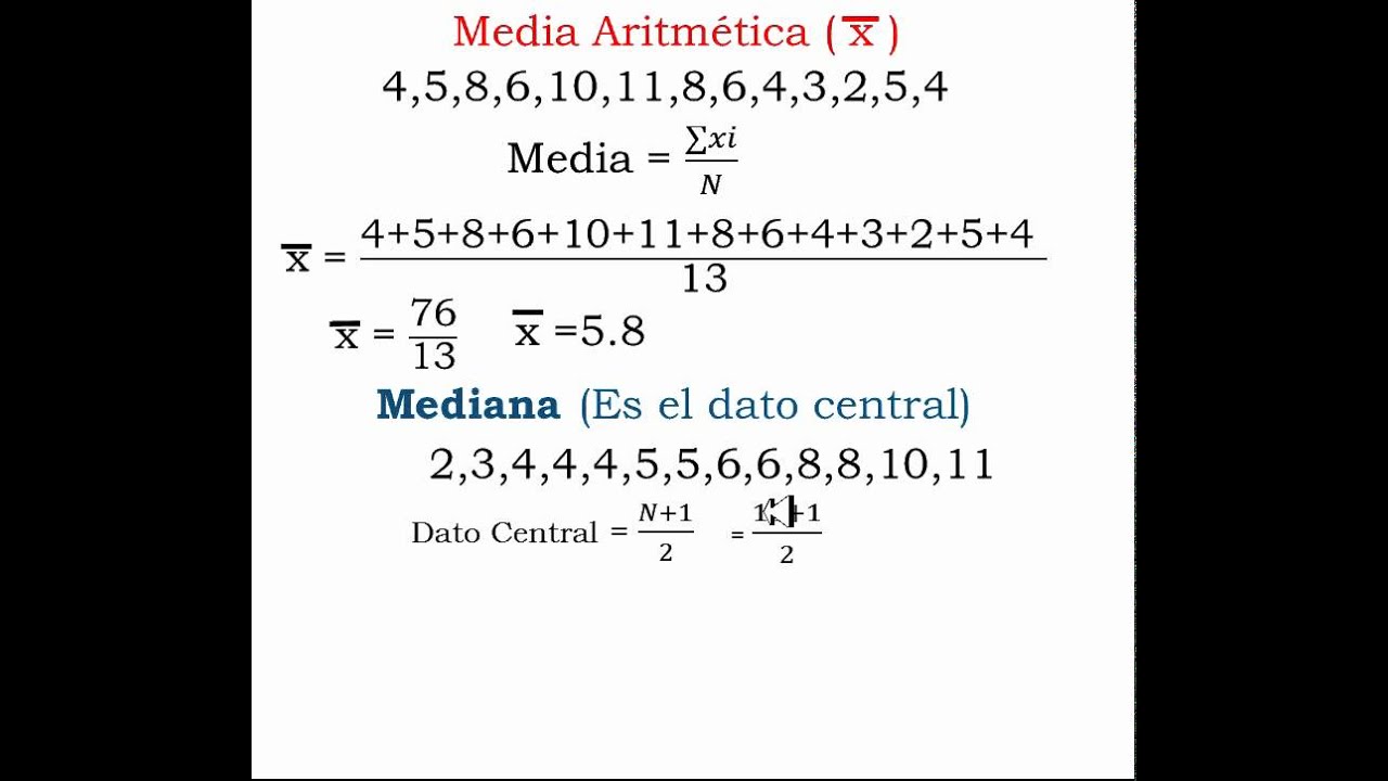 C mo Calcular La Media Mediana Y Moda Para Datos NO Agrupados YouTube C mo Calcular La Media Mediana Y Moda Para Datos NO Agrupados YouTube