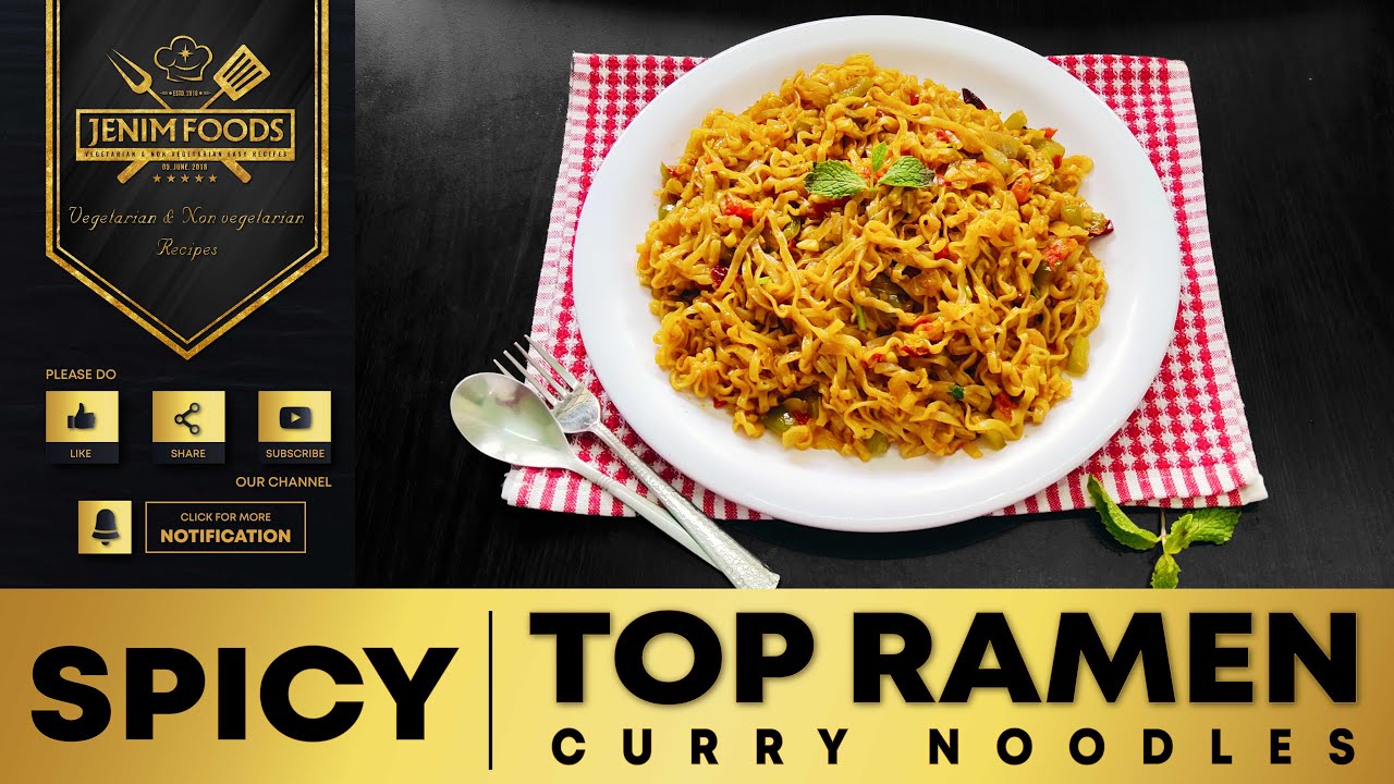 Spicy Top Ramen Curry noodles Recipe Nissian How to make Veg noodles