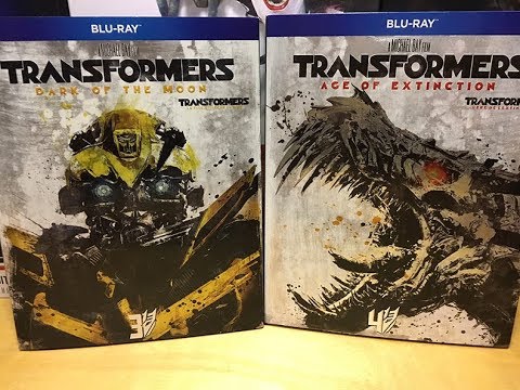 TRANSFORMERS DARK OF THE MOON & AGE OF EXTINCTION BLU RAY UNBOXING