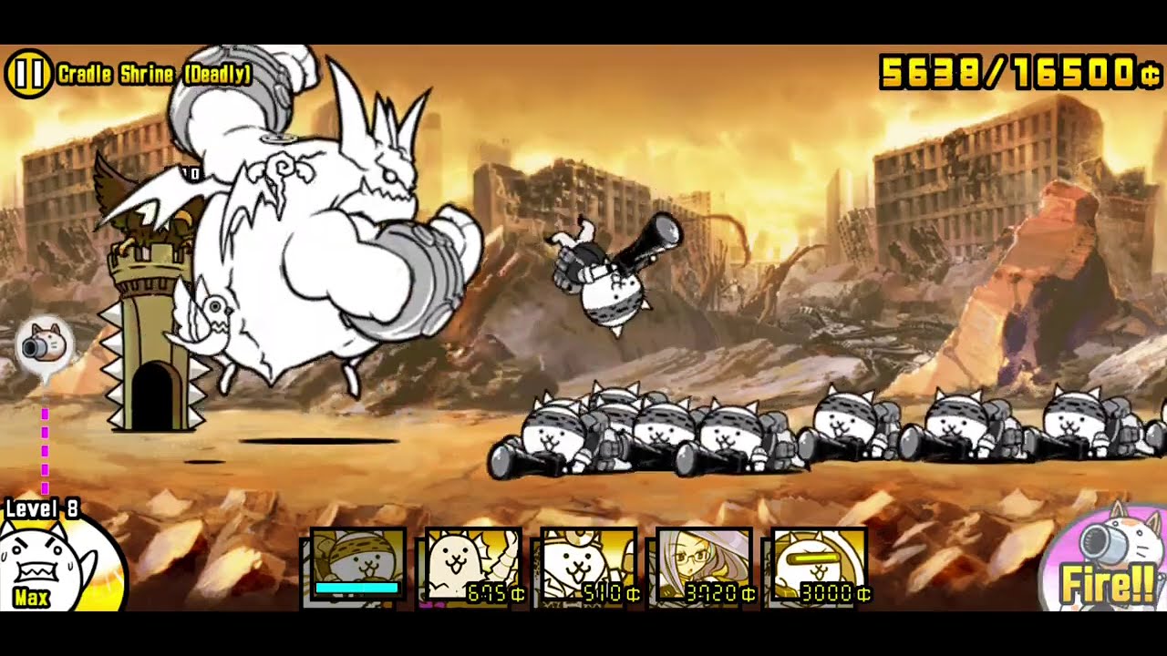 The Battle Cats Cradle Shrine (Deadly) 3 Teacher Bun Buns vs