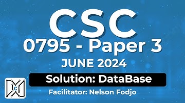 Cameroon GCE AL Computer Science paper 3 June 2024 part 1 database (SQL with Microsoft Access)