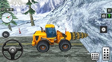 Snow Drilling Machine Simulator - Excavator & Bulldozer Driving Game - Android Gameplay