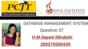 Java Institute | Database Management System | Question Set 37 | H.M.Gayani Dilrukshi