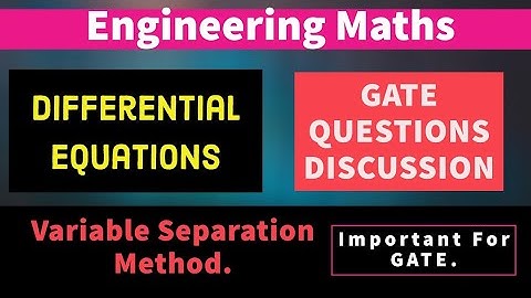 Differential Equations Important for GATE 2019 & 2020 (Part 1) || Engineering Maths