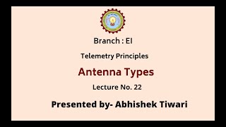 Telemetry Principles | Antenna Types | AKTU Digital Education