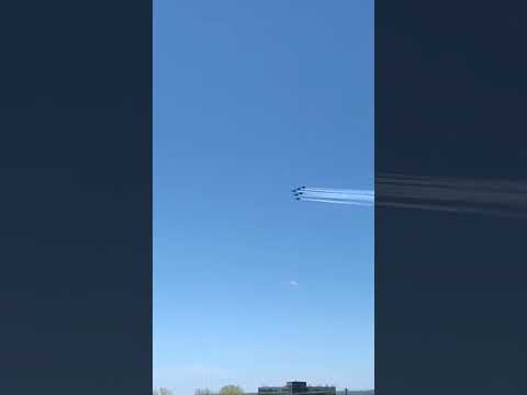 <p>Thunderbirds, Blue Angels fly over NJ in salute of first responders on the frontlines of coronavirus. Video captured from Moonachie.</p>