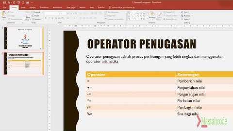 Jenis Operator di Java - Operator Penugasan
