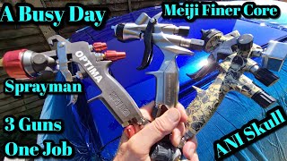 Base Clear Primer Meiji Finer Core, ANI 200 Skull & Sprayman Optima Spraying Car Roof Base Clear Primer Meiji Finer Core, ANI 200 Skull & Sprayman Optima Spraying Car Roof