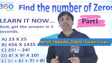 #1 No of Trailing zeros in a product or in a factorial || The Fastest Tricks Ever