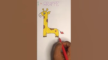 How to draw Giraffe🦒 with Number 1 #howto #drawing