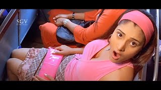 Aadithya's Coins Slip Into Ramya's Dress | Comedy Scene | Aadi Kannada Movie