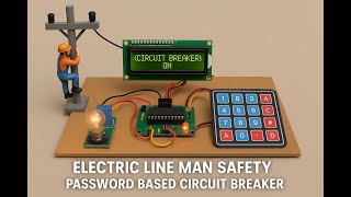 Electric Line Man Safety with Password Based Circuit Breaker #PIC MC #Keypad#LCD#Relay