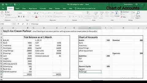 NCEA Accounting Part 1 Chart of Accounts