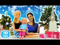 Барби ищет Штеффи в Новый год 👨‍👩‍👧🎄 Сборник видео для девочек про игры в куклы и детективов
