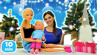 Барби ищет Штеффи в Новый год 👨‍👩‍👧🎄 Сборник видео для девочек про игры в куклы и детективов
