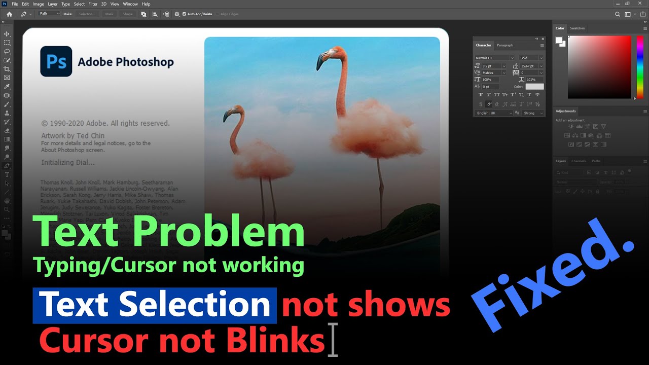 Photoshop Text Not Working, Text Cursor Not Blink / Text Selection Not Shows Problem Solve