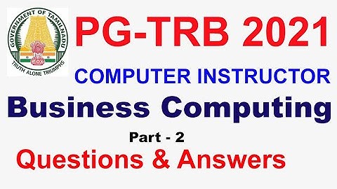 TRB  Computer Instructor Business Computing  Part 2| Computer Instructor  Notes