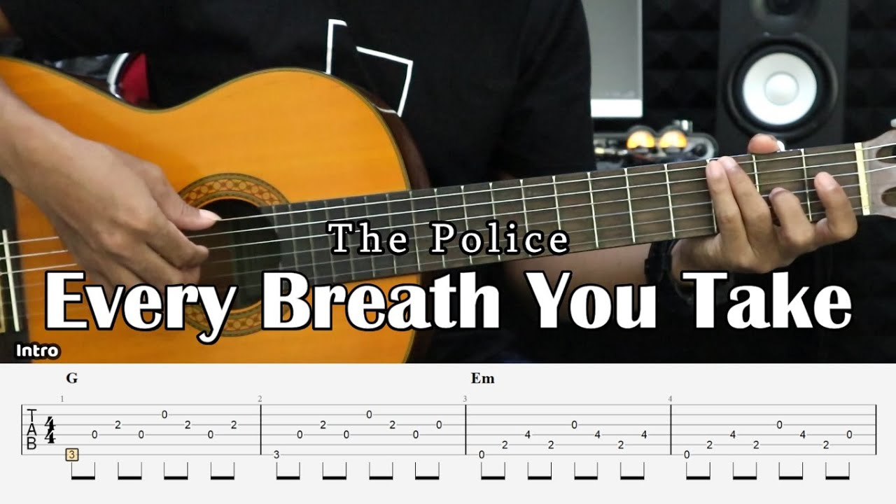 Every Breath You Take - The Police - Fingerstyle Guitar Tutorial + TAB & Lyrics