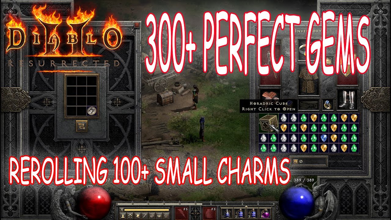 Rerolling 100 times+ Small Charm with 300+ Perfect gems - Diablo 2  Resurrected - YouTube