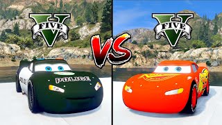 Russian Lightning McQueen Vs Police Lightning McQueen In GTA 5 Who Will Be The Winner?