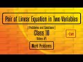 Class 10 || Linear Equations in Two Variables || Word Problems