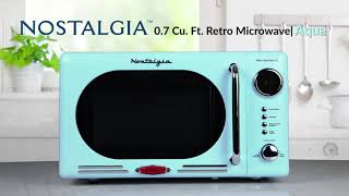 Nostalgia Retro 0.7 Cu.Ft Microwave, Aqua - Bed Bath & Beyond - 35399472