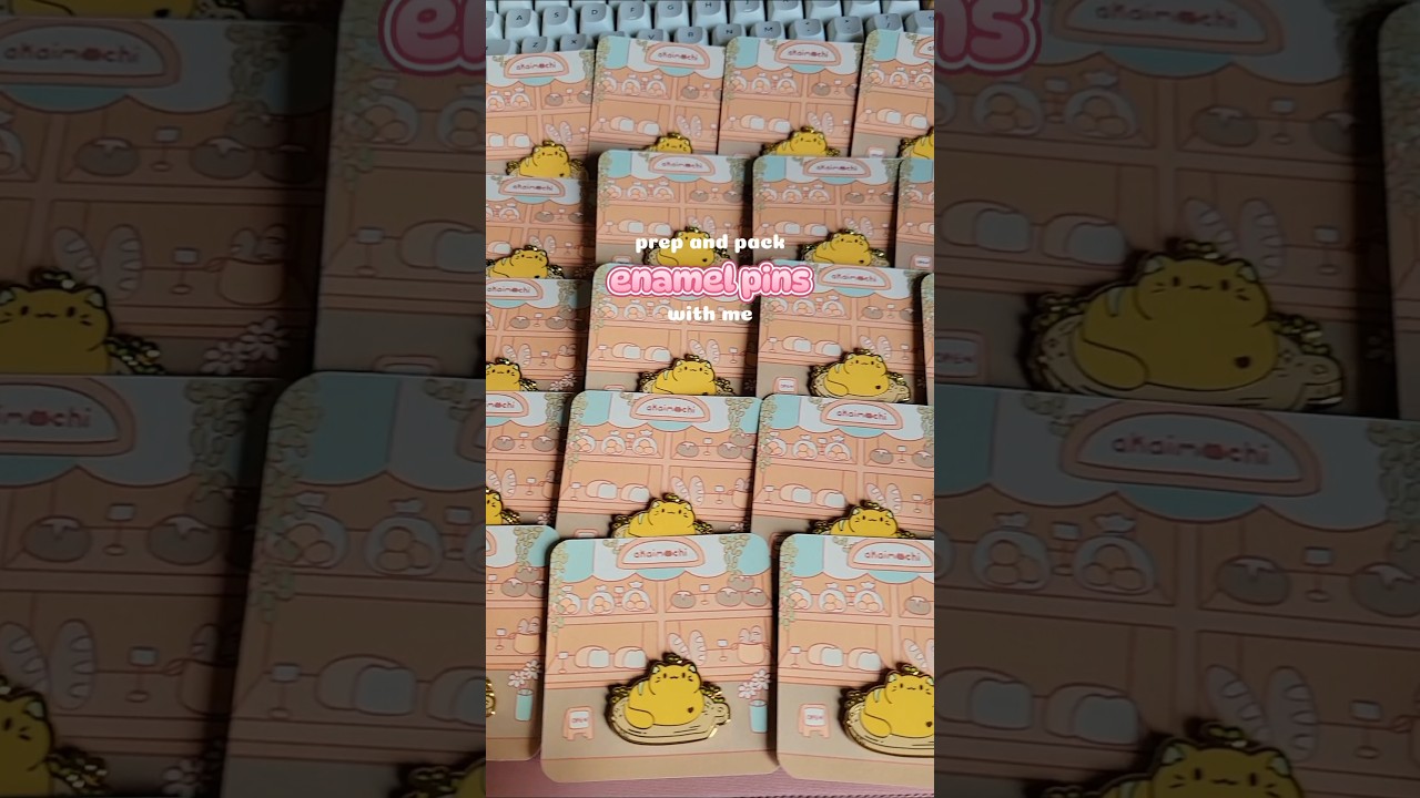 Prep and pack enamel pins bts #bts #behindthescenes #prep #packing #enamelpins #etsyshop