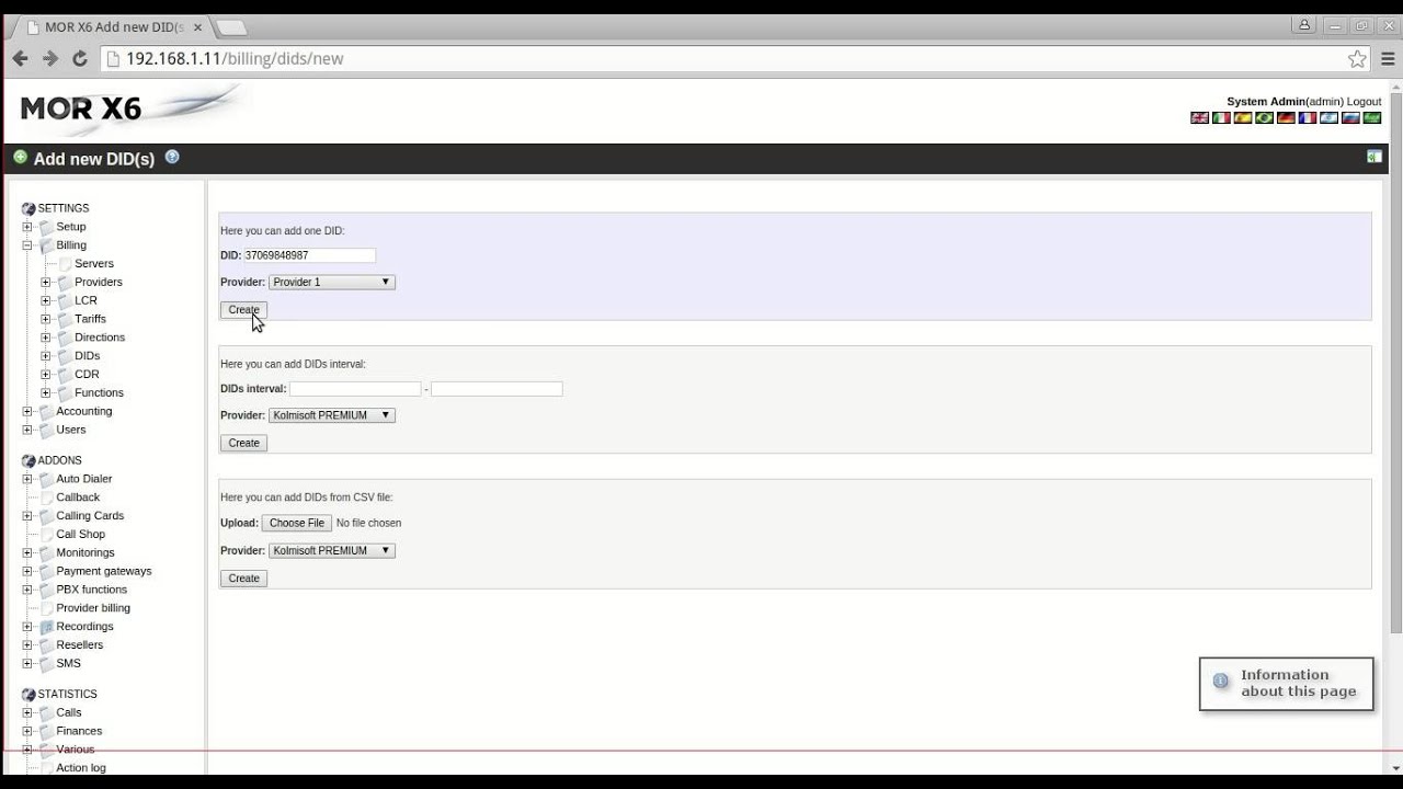How to create a DID number