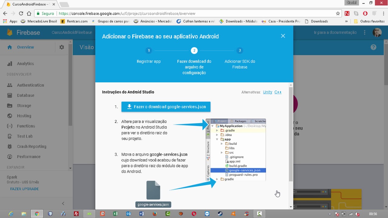AULA 2 - CONFIGURANDO O FIREBASE NO ANDROID STUDIO - YouTube