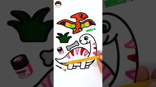 Cute dinosaurs Painting &amp; drawing | Brachiosaurus With Jelly #shorts #drawing #coloring