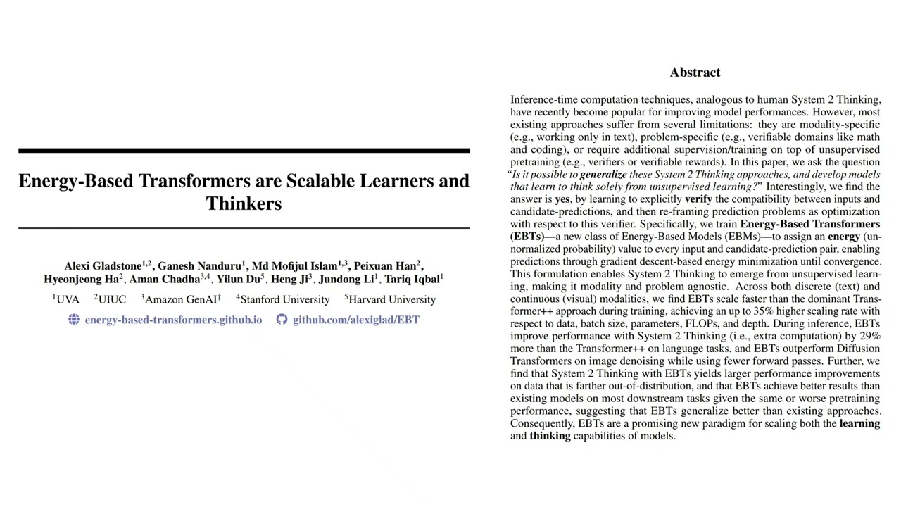 Energy-based Transformers: Learning about Human-like AI Reasoning - energy-based reasoning,AI reasoning models,transformer architecture,human-like AI reasoning,energy-based models in AI,step-by-step reasoning AI,deep learning models,PI Vision,LSM2 wearable AI model,no-code AI application builders