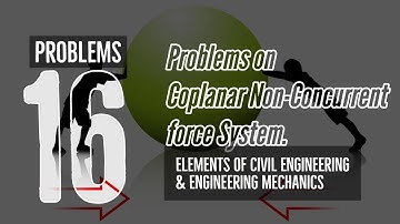 16 Coplanar Non Concurrent Force System Problem| Elements of Civil Engineering & Mechanics | VTU