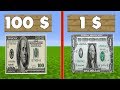 100 DOLAR VS 1 DOLAR ŞANS BLOKLARI - Minecraft