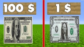 100 DOLAR VS 1 DOLAR ŞANS BLOKLARI  Minecraft