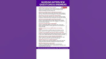 Nursing Interview Questions and Answers