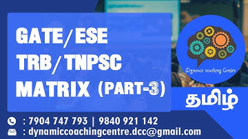 GATE MATRIX PART 3 [ESE/TRB/TNPSC] Tamil | Easy Explanation | Tips&Tricks | Dynamic Coaching Centre