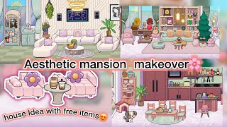 Avatar world aesthetic mansion makeover😍house idea with free items🌸🌿#fyp #update #pazu #avatarworld