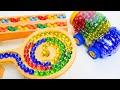Satisfying Video l Marble Run Race ASMR☆HABA Slope　Transparent car ＆ Truck #51