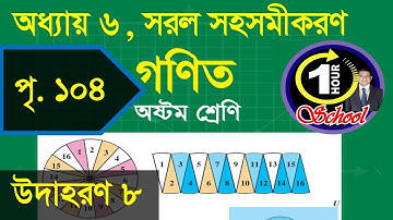 গণিত ৮ম শ্রেণি, অধ্যায় ৬, সরল সহসমীকরণ পৃষ্ঠা 104, Example 8, Class 8 Math, Chapter 6