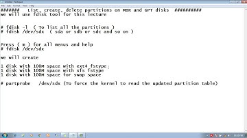 Rhel 7   List, create, delete partitions on MBR and GPT disks