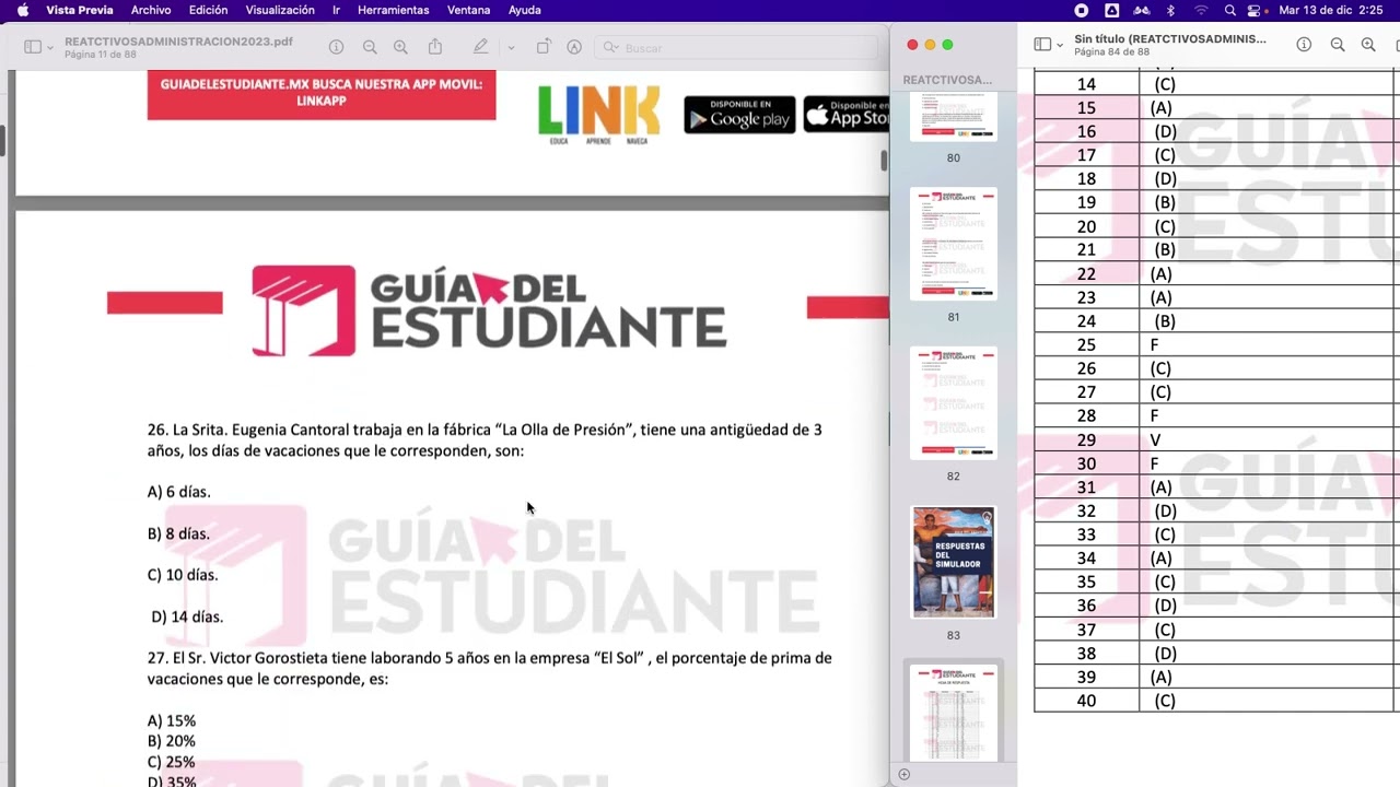 Muestra de Examen de CENEVAL EGEL ADMINISTRACION parte 1 2025 #ceneval #egel #administración