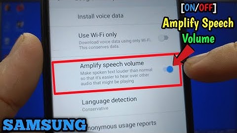 How to turn on or off amplify speech volume for Google text to speech on Samsung Galaxy A02