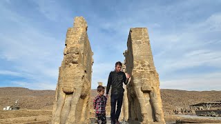 Father and son from the village travel to the city of Shiraz #shiraz #Pasargad #iranvillagelife