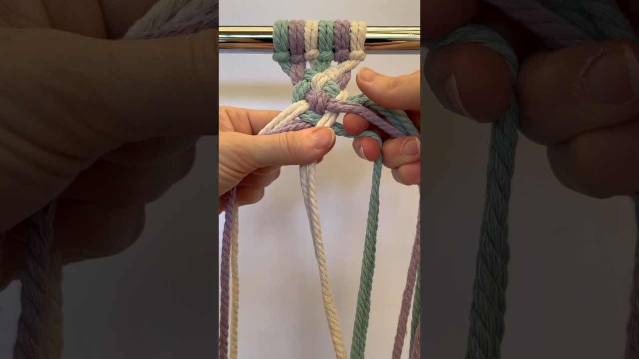 How to Create a Six-Strand Braid in Macrame (double cords) 