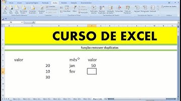 Remover eliminar evitar tratar dados valores duplicados repetidos Excel Aula função fórmula