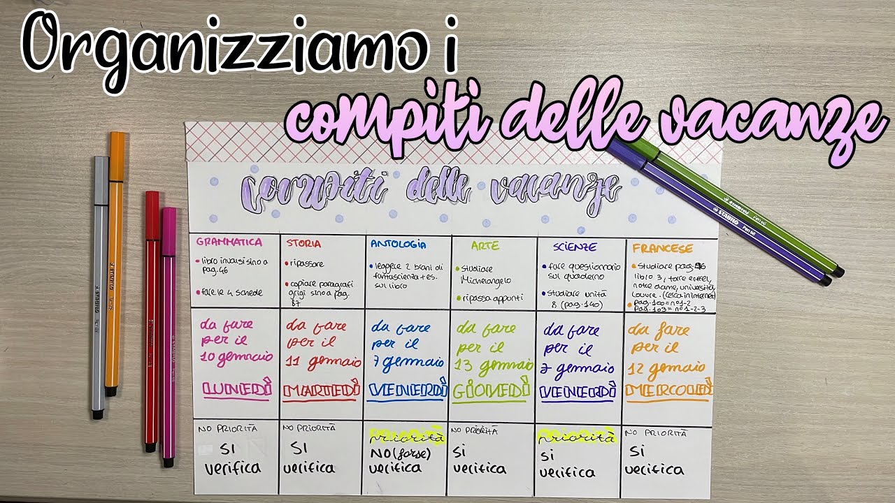 ORGANIZZIAMO I COMPITI DELLE VACANZE 🎄✏️ // creiamo un tabellone